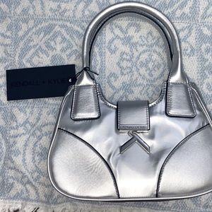 Kendall + Kylie Metallic Silver Shoulder Bag